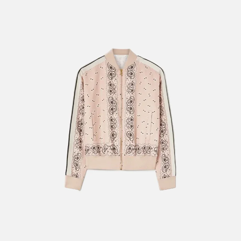 Palm Angels Paisley Track Bomber Jacket - Pink / Off White