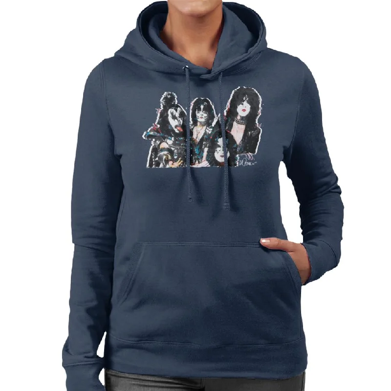 oversized sports sweatshirtSidney Maurer Original Portrait Of Kiss Gene Simmons Women's Hooded Sweatshirt