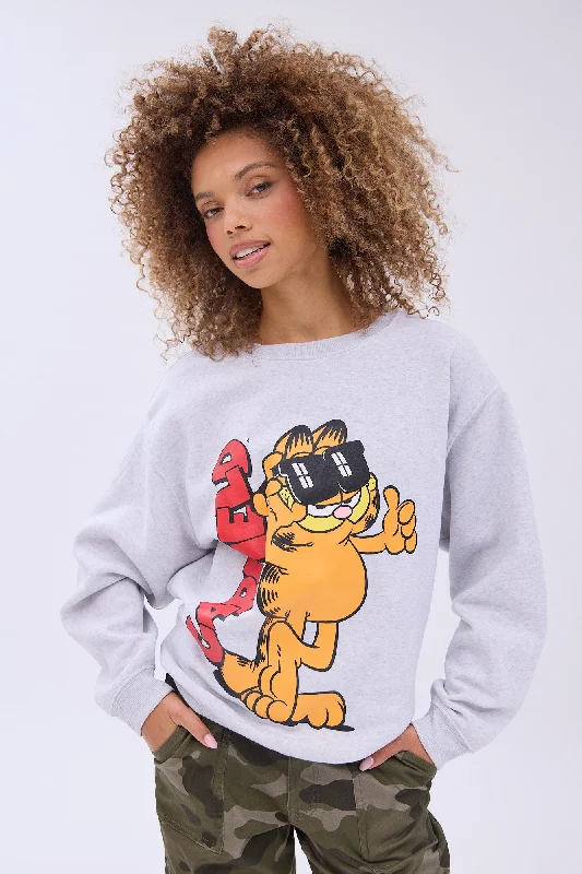 street style hoodieGarfield Graphic Crew Neck Relaxed Sweatshirt