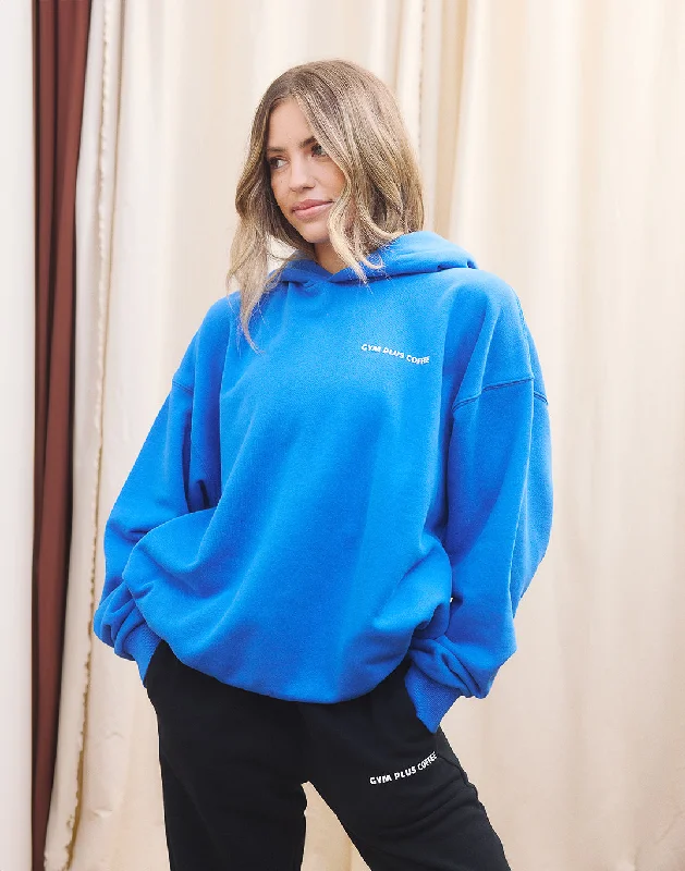 comfortable hooded sweatshirtPrint Hoodie in Azure Blue