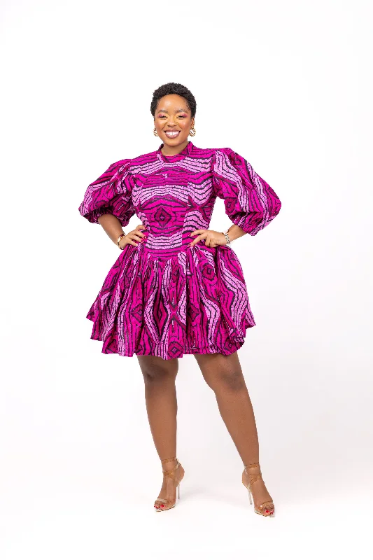 trendy mini dressModupe Ankara Mini Dress | Pink African Print