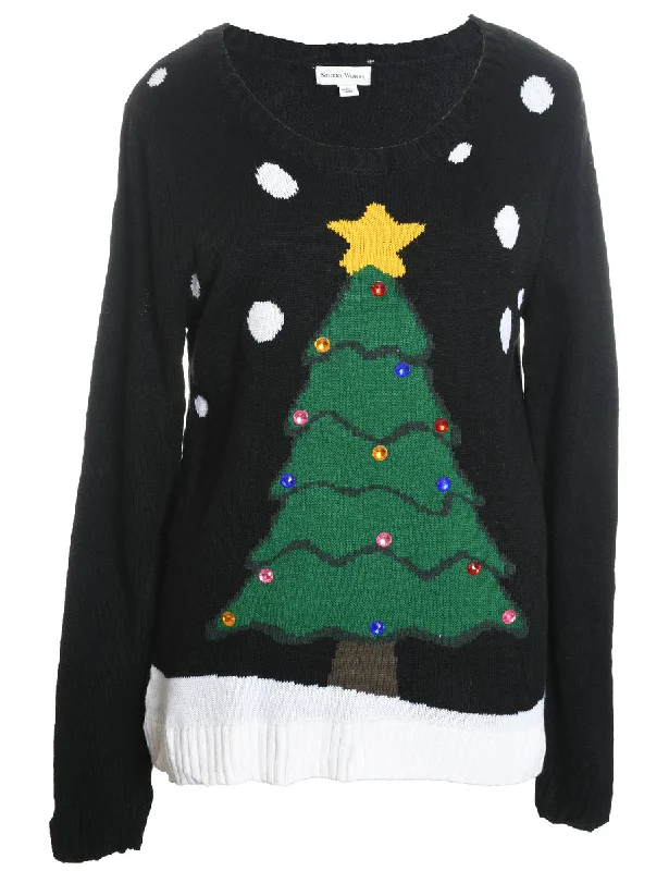 Black Christmas Jumper - L