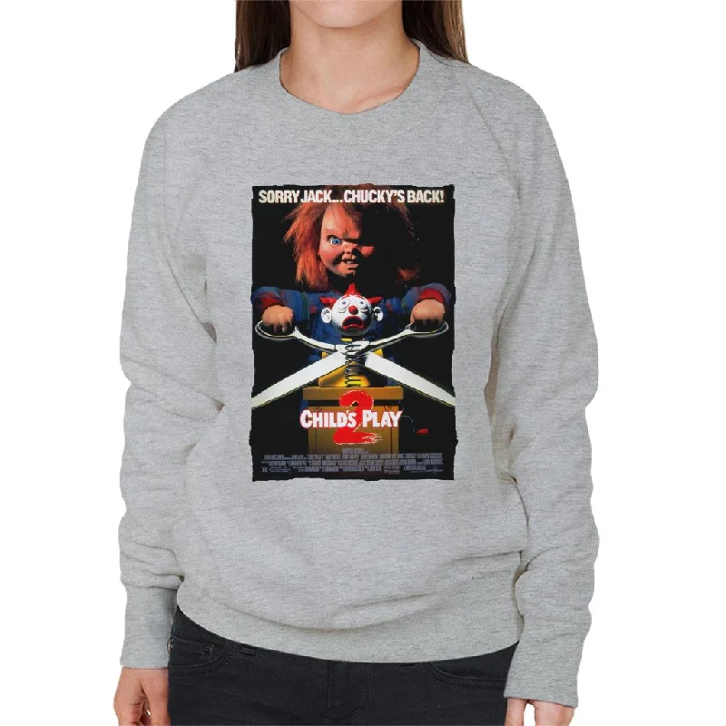 functional sports hoodieChucky Childs Play 2 Sorry Jack Chucky Is Back Women's Sweatshirt