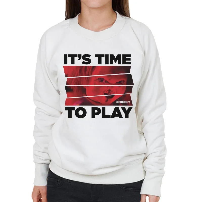 minimalistic workout hoodieChucky Its Time To Play Women's Sweatshirt