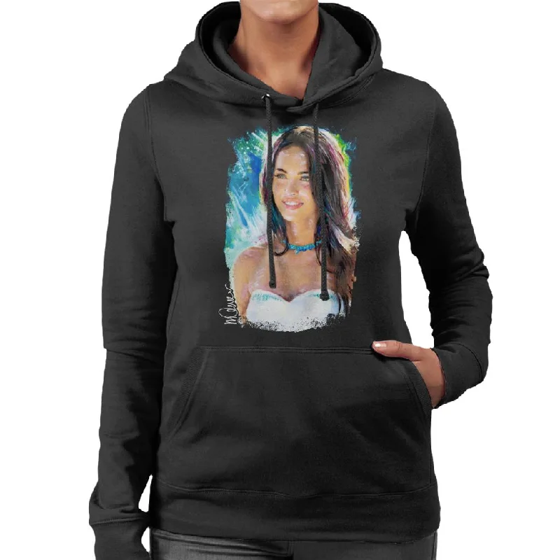 gym ready hoodieSidney Maurer Original Portrait Of Megan Fox Women's Hooded Sweatshirt