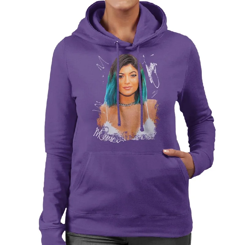 premium athletic sweatshirtSidney Maurer Original Portrait Of Kylie Jenner Women's Hooded Sweatshirt