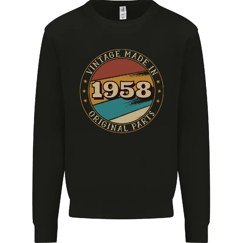 high-end athletic hoodie66th Birthday  Vintage Made In 1958 Mens Sweatshirt Jumper