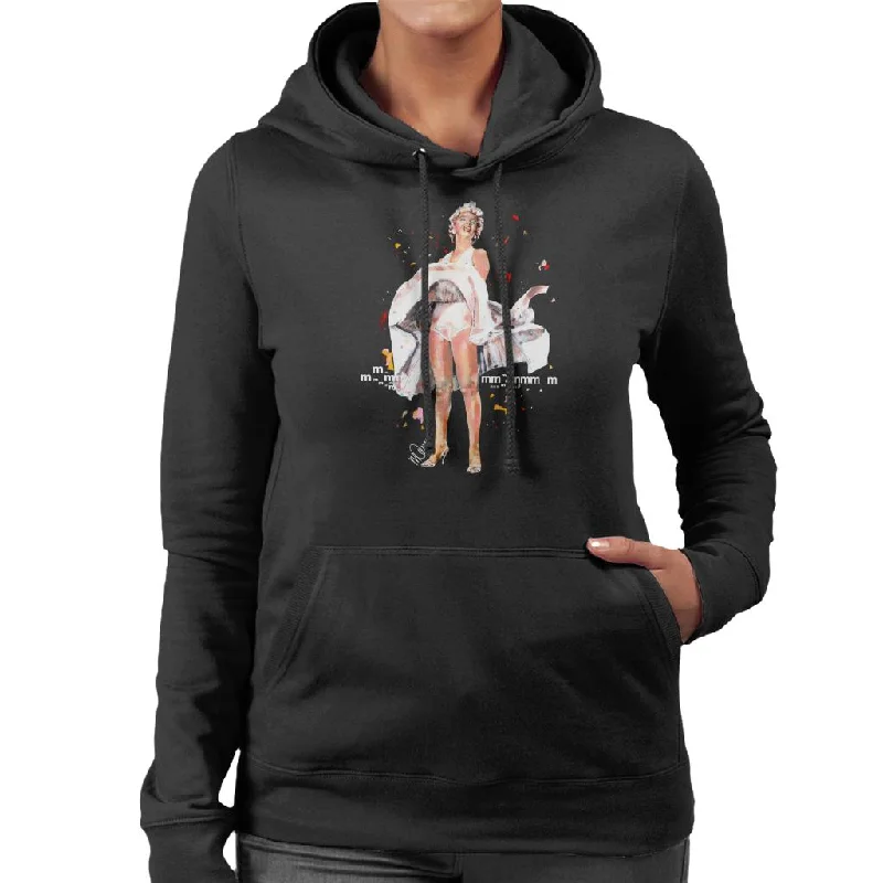 comfy workout sweatshirtSidney Maurer Original Portrait Of Marilyn Monroe Skirt Blowing Women's Hooded Sweatshirt