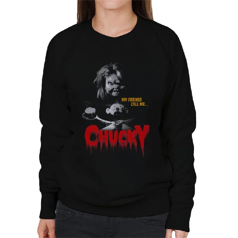 performance gym sweatshirtChucky My Friends Call Me Chucky Women's Sweatshirt