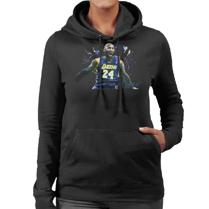 warm workout hoodieSidney Maurer Original Portrait Of Kobe Bryant Lakers Jersey Women's Hooded Sweatshirt