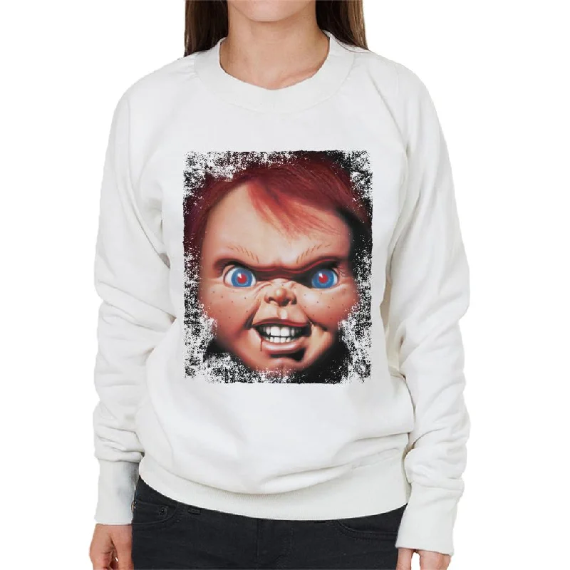 activewear hoodieChucky Face Close Up Women's Sweatshirt