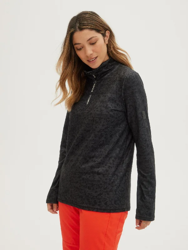 stylish pullover hoodieLADIES CLIME PRINTED FLEECE HALF ZIP