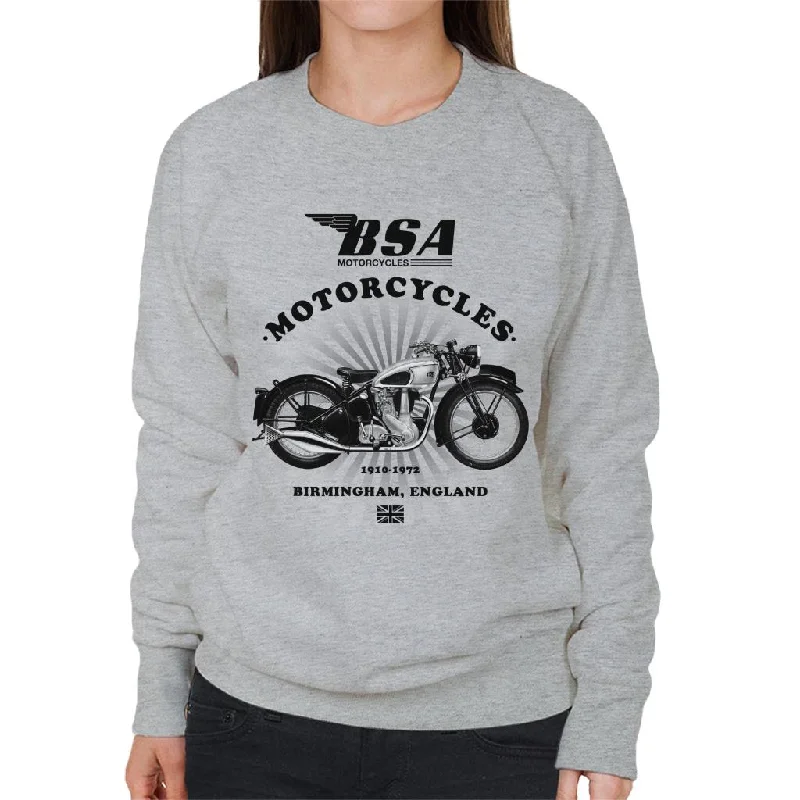 luxury fitness sweatshirtBSA Motorcycles 1910 Birmingham England Women's Sweatshirt