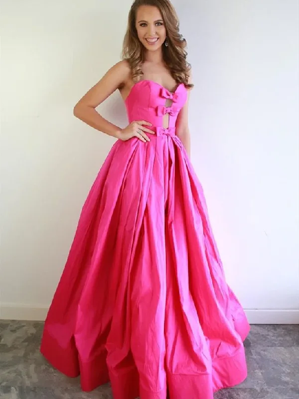 long-sleeve floral dressHot Pink A-Line Strapless Long Prom Dress Formal Party Dress,DP893