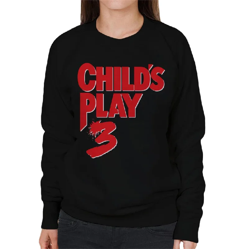 athletic streetwear sweatshirtChucky Childs Play 3 Classic Red Logo Women's Sweatshirt