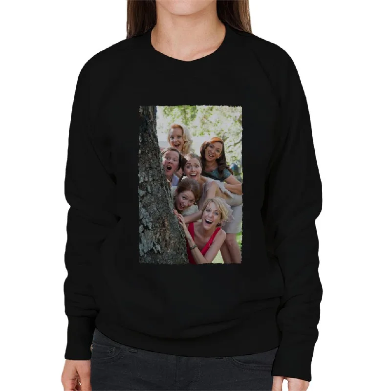 fitted workout hoodieBridesmaids Bridal Party Around Tree Women's Sweatshirt