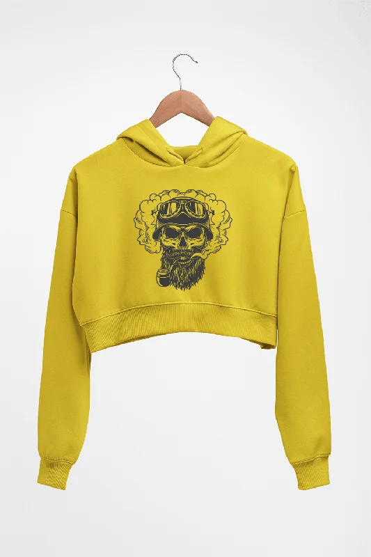 casual hoodie with logoSkull Crop HOODIE FOR WOMEN