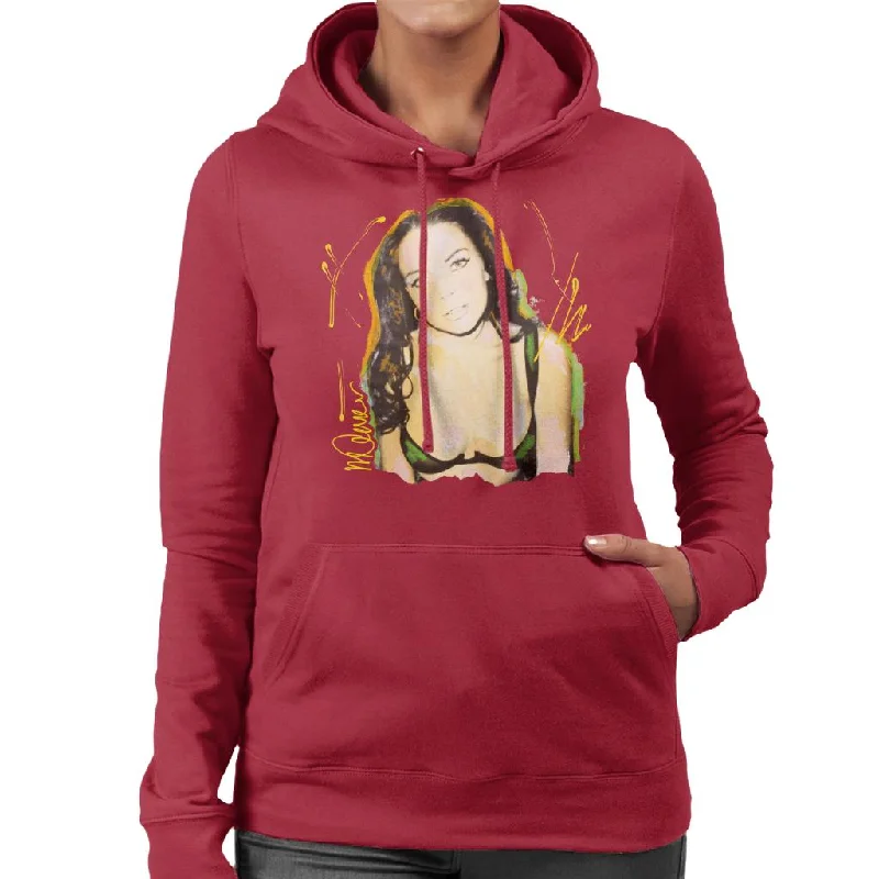 sleek workout sweatshirtSidney Maurer Original Portrait Of Lindsay Lohan Bra Women's Hooded Sweatshirt