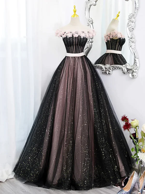 bodycon dressBlack Shiny Off Shoulder Formal Prom Dress Party Gown,DP1003