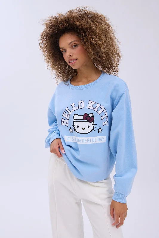 modern athletic hoodieHello Kitty It's A Wonderful Day Graphic Crew Neck Relaxed Sweatshirt