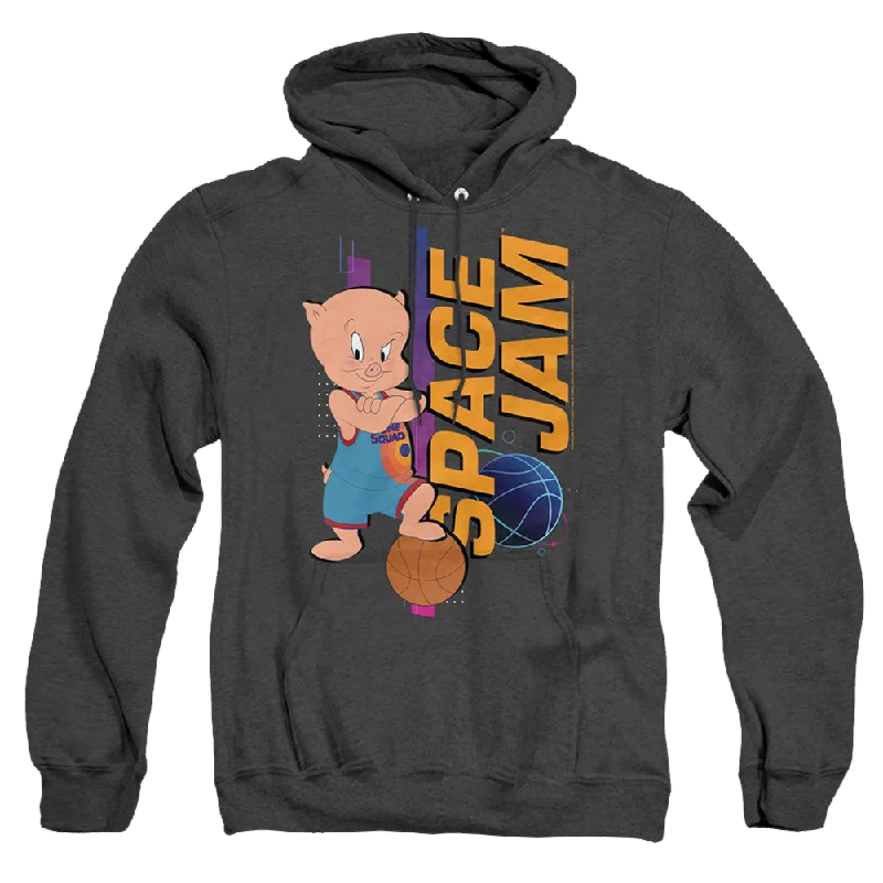 cozy hoodie for cold weatherSpace Jam - A New Legacy Porky Standing - Heather Pullover Hoodie