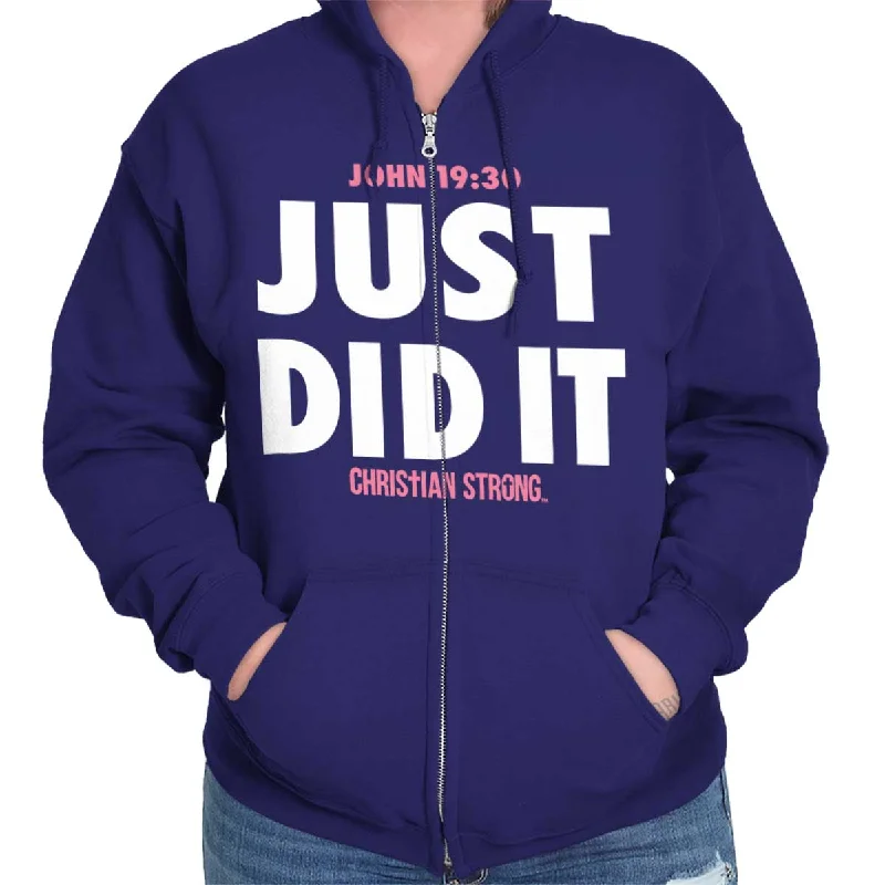 casual streetwear hoodieJust did It Zip Hoodie