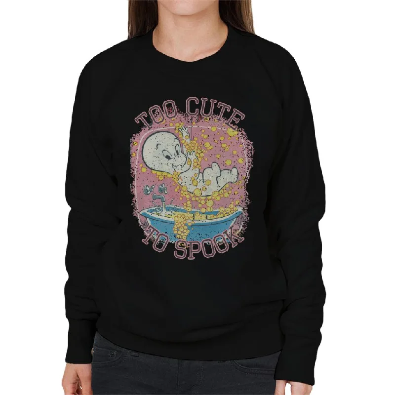 minimalistic workout hoodieCasper The Friendly Ghost Too Cute To Spook Women's Sweatshirt