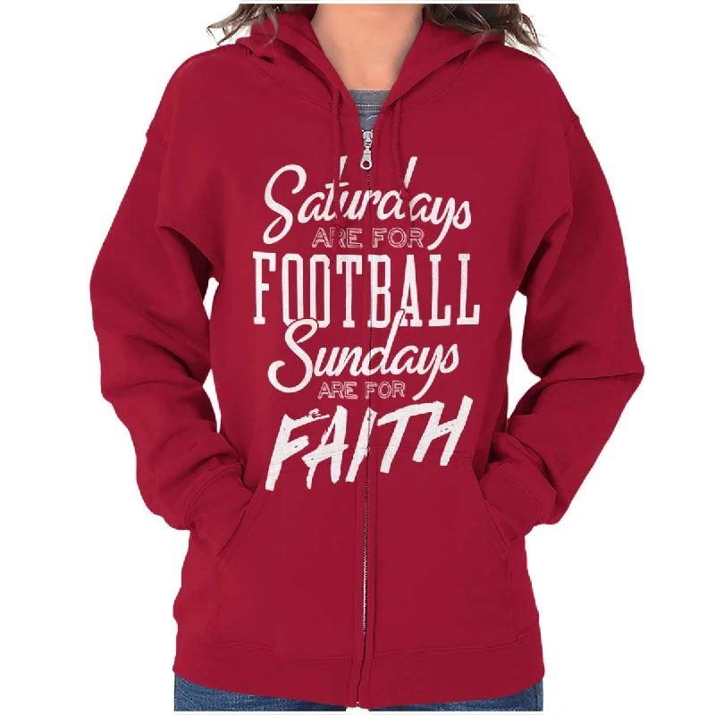 casual hoodie for menWeekend Football & Faith Zip Hoodie