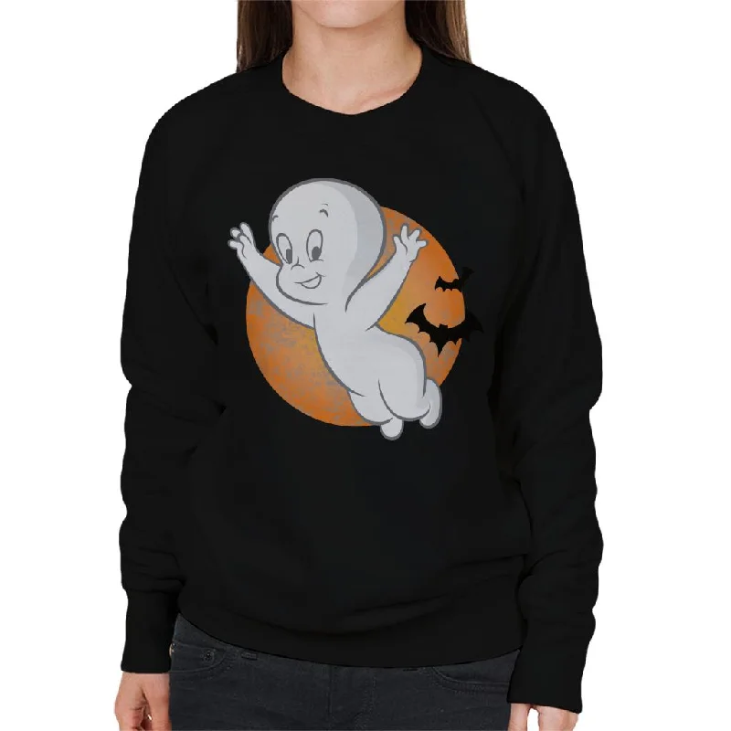 chic active hoodieCasper The Friendly Ghost Moon Flying Women's Sweatshirt