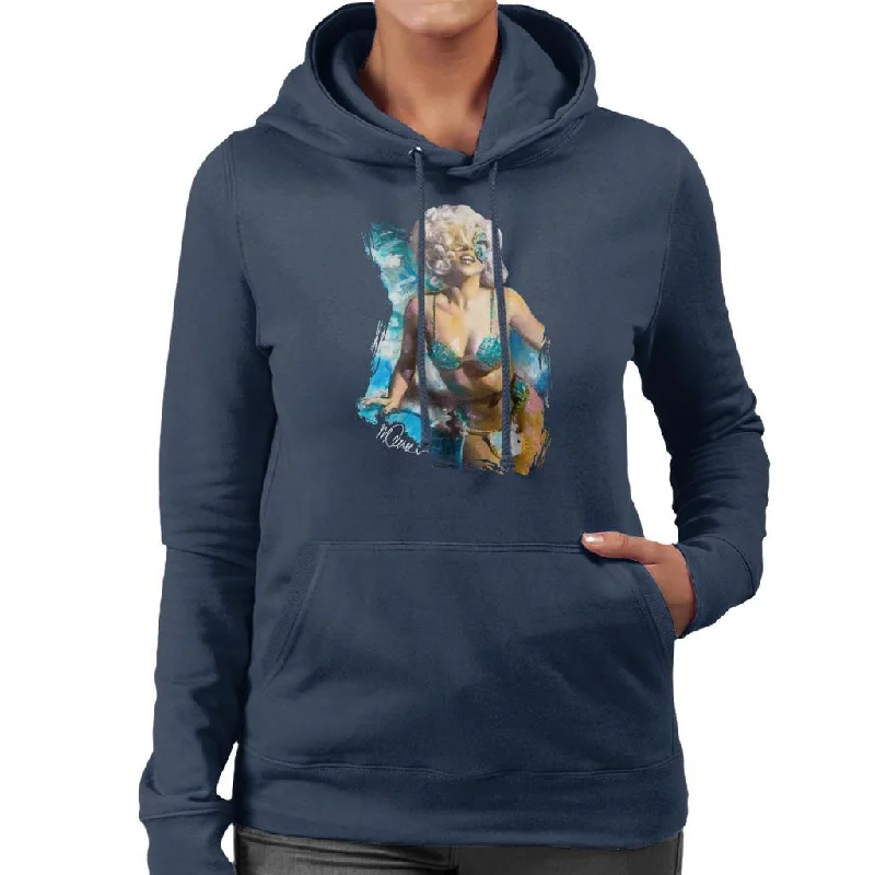 cool activewear hoodieSidney Maurer Original Portrait Of Lady Gaga Sea Shell Bikini Women's Hooded Sweatshirt