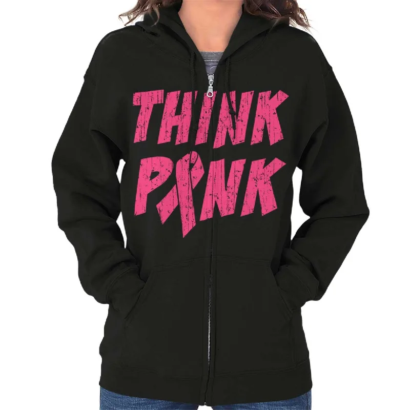 warm pullover hoodieThink Pink Zip Hoodie