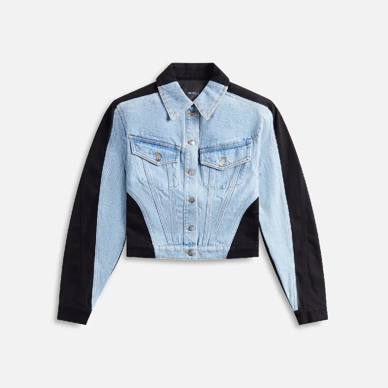 Mugler Paneled Jacket - Black / Blue