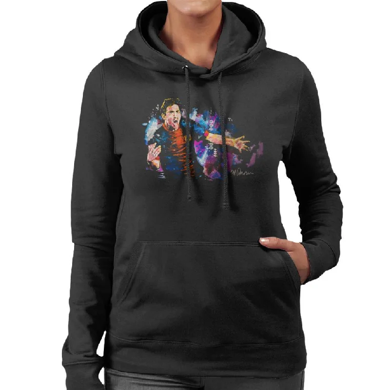 retro sports hoodieSidney Maurer Original Portrait Of Lionel Messi FCB Badge Women's Hooded Sweatshirt