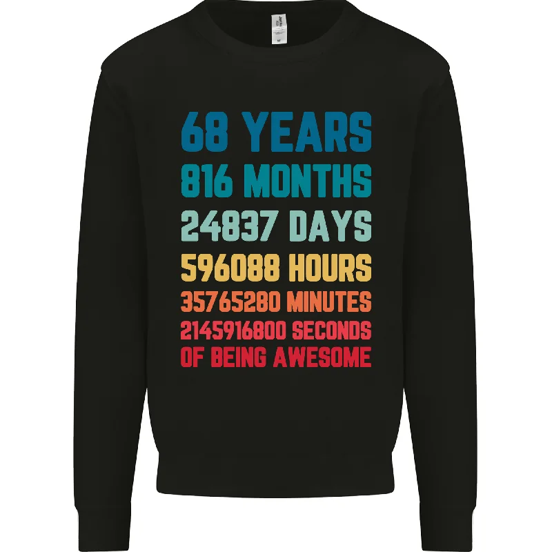 slim fit workout hoodie68th Birthday Mens Sweatshirt - 68 Years Old Gift for Him