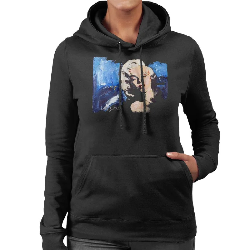 loose fit athletic hoodieSidney Maurer Original Portrait Of Marilyn Monroe Blonde Bombshell Women's Hooded Sweatshirt