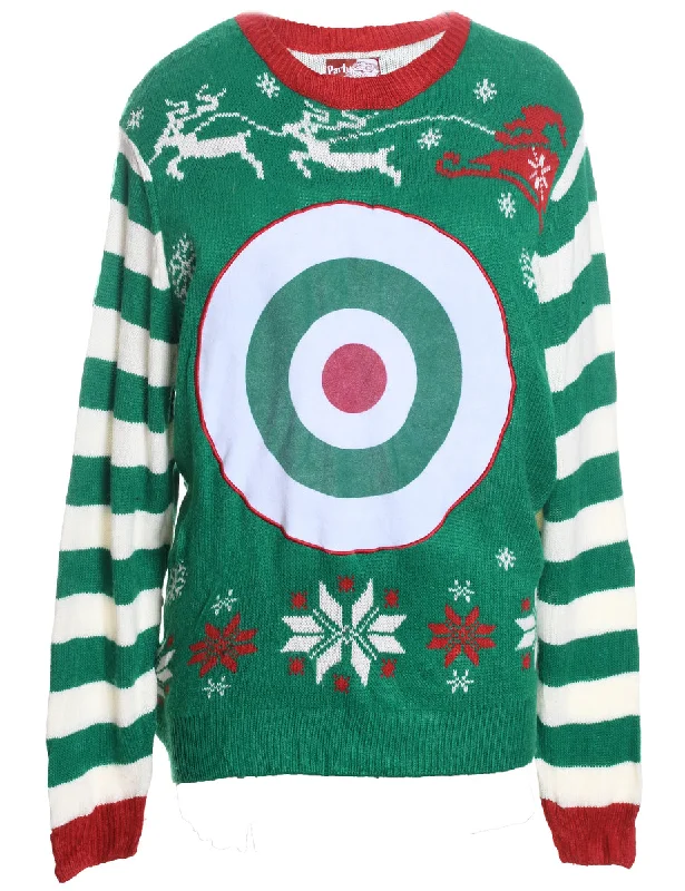 Festive Print Christmas Jumper - XL