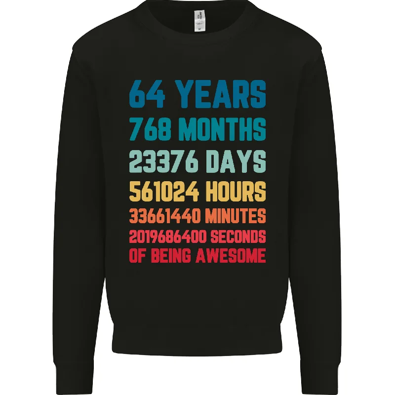 cool activewear hoodie64th Birthday - 64 Year Old Men's Sweatshirt Jumper