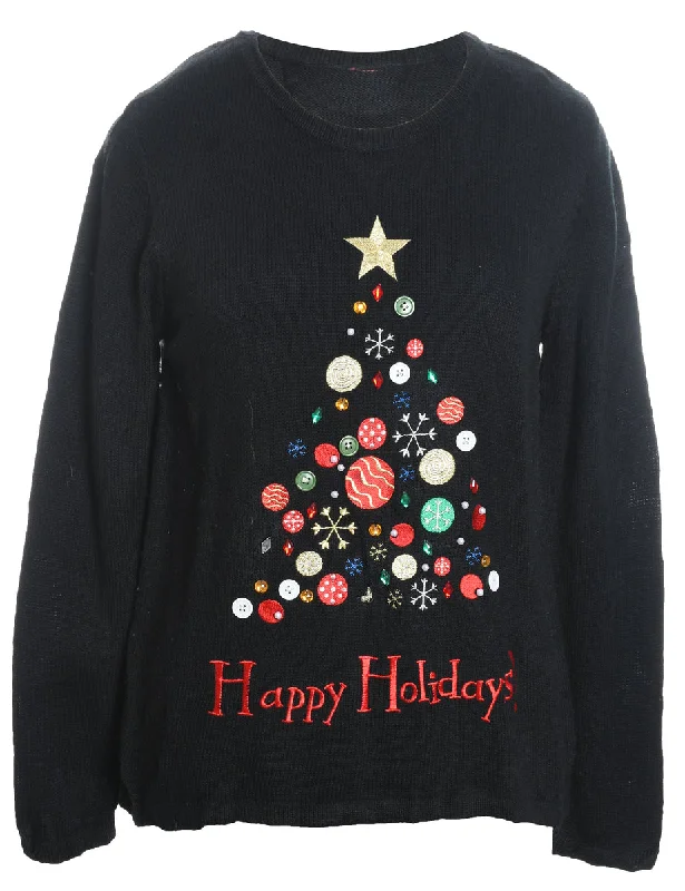 Black Christmas Jumper - M