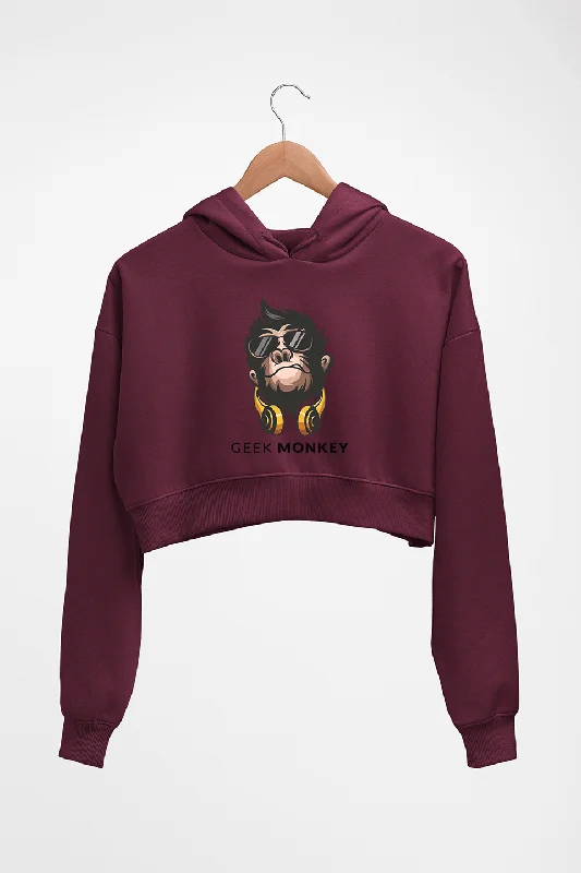 relaxed fit hooded sweatshirtGeek Monkey Crop HOODIE FOR WOMEN