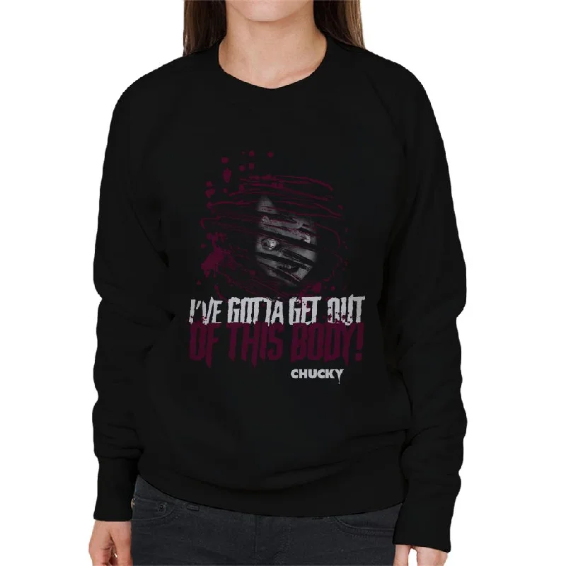 modern athletic hoodieChucky Ive Gotta Get Out Of This Body Women's Sweatshirt