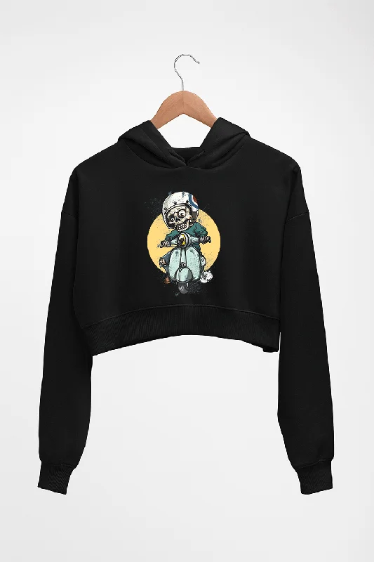 casual zip-up sweatshirtSkull Crop HOODIE FOR WOMEN