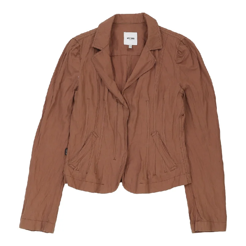 Moschino Jacket - Small Brown Cotton Blend