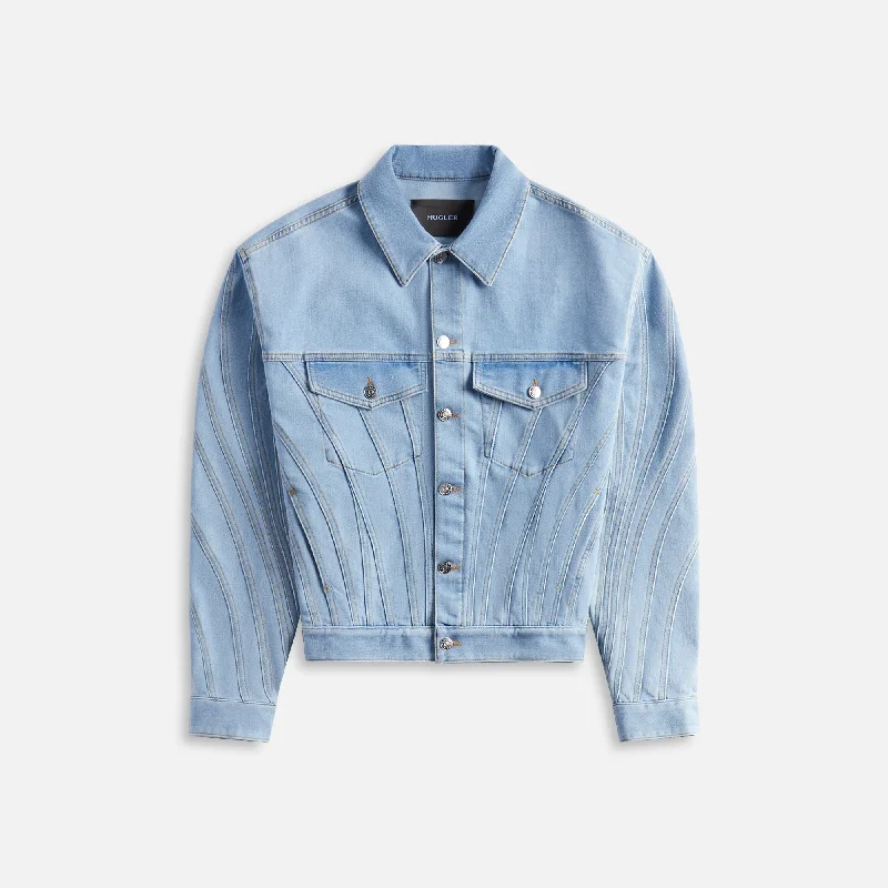 Mugler Denim Jacket - Light Blue