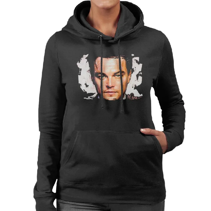 fashion sportswear hoodieSidney Maurer Original Portrait Of Leonardo DiCaprio Closeup Women's Hooded Sweatshirt