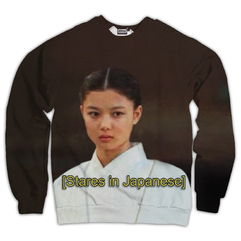 athletic casual sweatshirtUnisex Sweatshirt Stares In Japanese