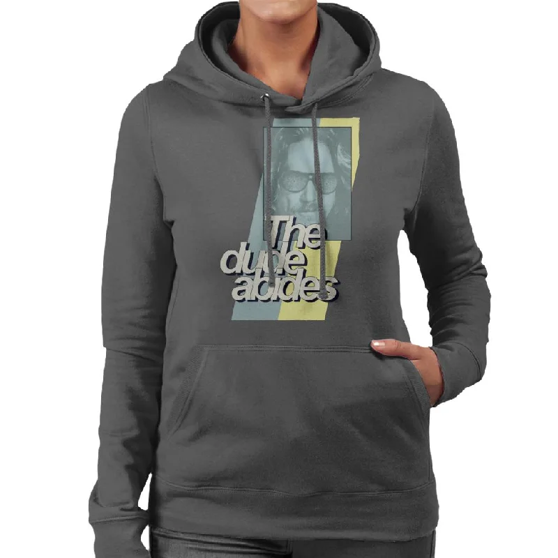 cozy pullover hoodieThe Big Lebowski The Dude Abides Retro Lines Women's Hooded Sweatshirt