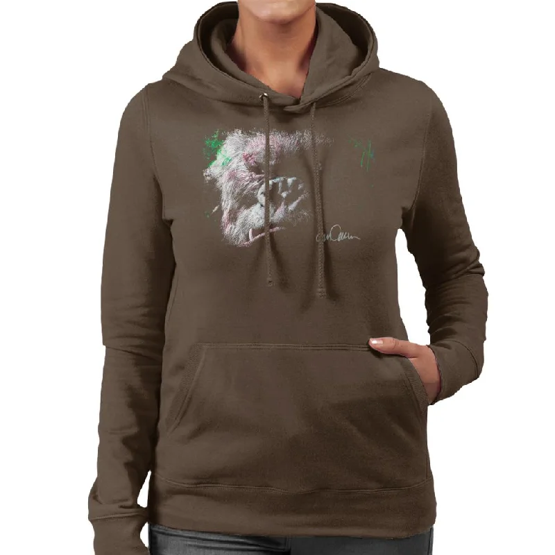 retro sports hoodieSidney Maurer Original Portrait Of King Kong Glare Women's Hooded Sweatshirt