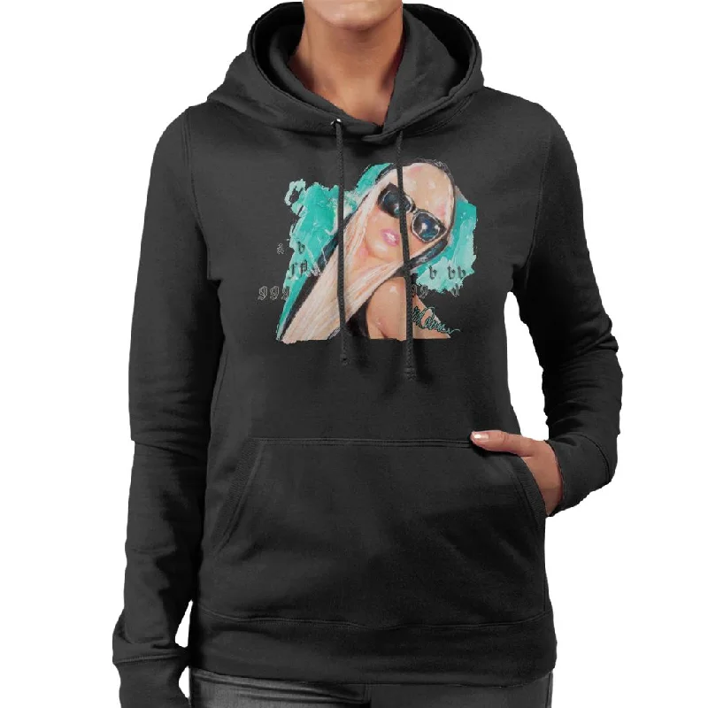 relaxed fit sports hoodieSidney Maurer Original Portrait Of Lady Gaga Shades Women's Hooded Sweatshirt