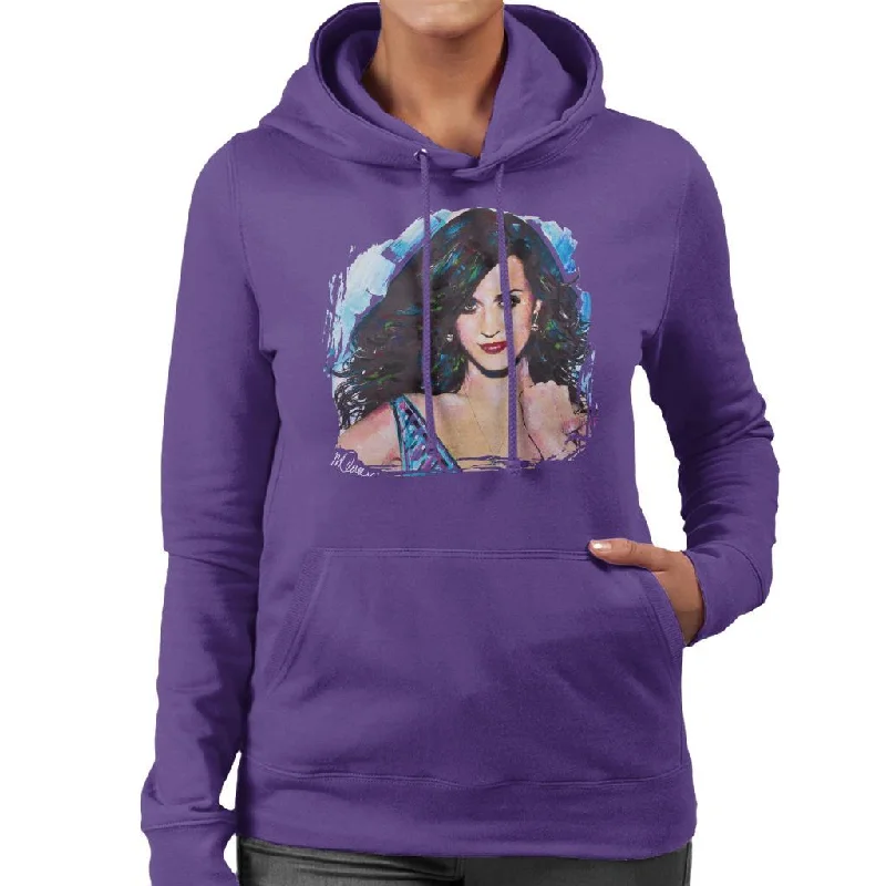 comfy workout wear hoodieSidney Maurer Original Portrait Of Katy Perry Long Hair Women's Hooded Sweatshirt