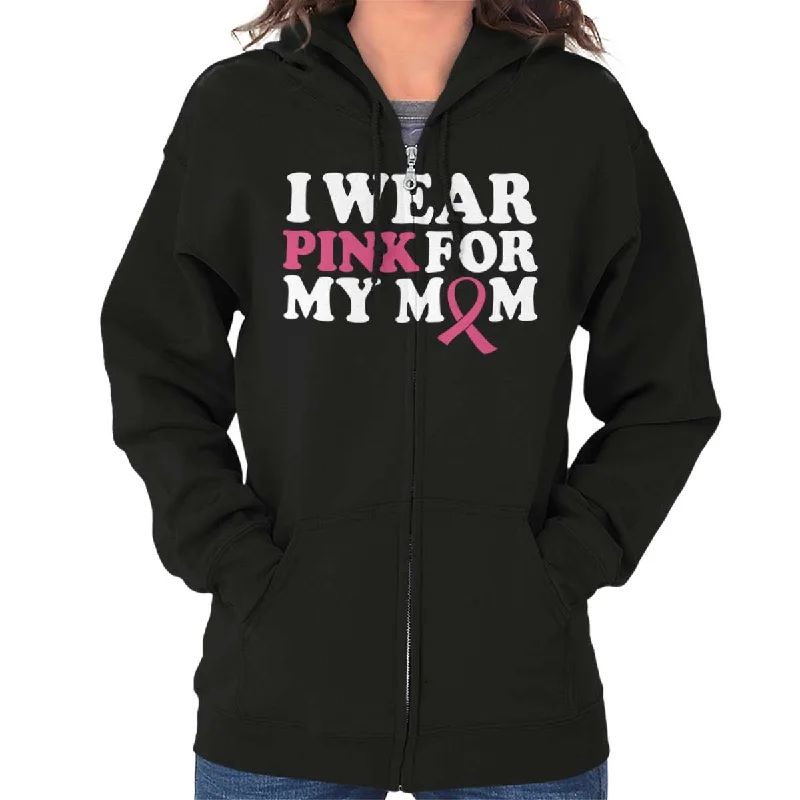 fashion casual hoodieWear Pink For My Mom Zip Hoodie